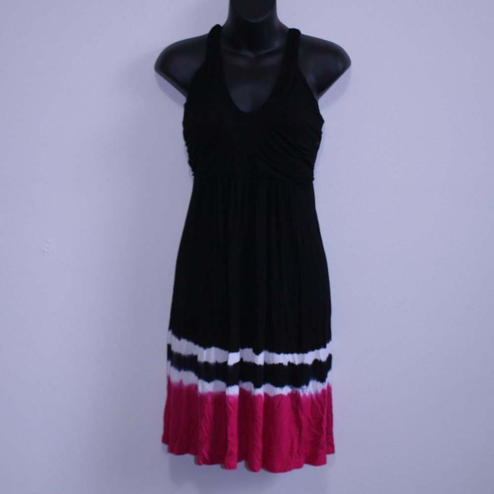 4/$25 Dip Dyed Halter Tank Dress Medium Pink/Black